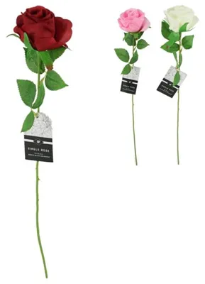 Image de Fleur Rose Artificielle 52 Cm 3 Assortis