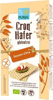 Produktbild von Croq'Hafer Sesam Chia glutenfrei Knäcke 160g