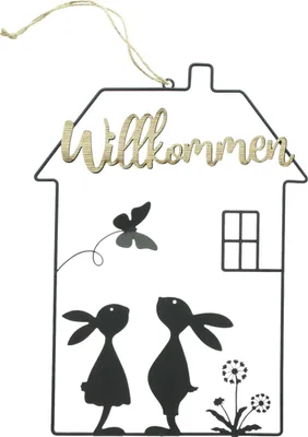 Produktbild von Hase im Haus "Willkommen"