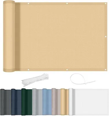 Obrázek produktu pro Balkonová záclona – záclona pro soukromí – voděodolná, s UV ochranou – 75 x 300 cm – pískově béžová