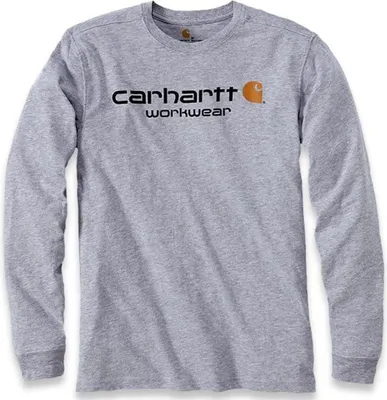 Produktbild von Carhartt maddock core logo t-shirt l/s 102564, Farbe:heather grey, Größe:XL