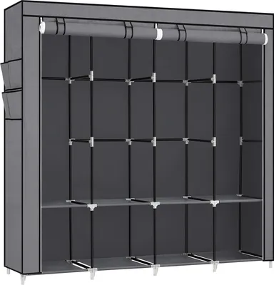 Produktbild von Famanu Stoffschrank 45 x 170 x 167 cm mit 4 Hangfächern - grau