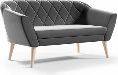 Produktbild von BETTSO Klassisch Sofa 2 Sitzer Scandinavisches Design Holzbeinen Elegantes Couch Polstersofa für Wohnzimmer VIVA 2 Grau
