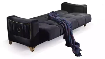 Produktbild von Schwarzes Sofa Designer 3-Sitzer Luxus Couch Stoffsofa Relax Möbel Sofas