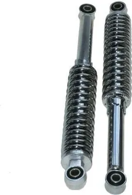 Image de Amortisseur jambe de suspension set 360mm chrome (10/10mm) universel cyclomoteur mobylette Citomerx