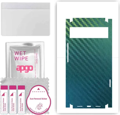 Produktbild von apgo Rückseite + Seiten Schutzfolie, Skin, kompatibel mit Google Pixel 6, Hinten Displayschutzfolie aus Vinylfolie, kratzfest, einfache Montage - Kohlenstoff-Chamäleon CAKA1