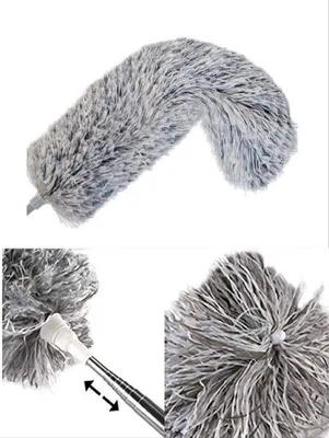 Zdjęcie produktu dla Unyqoos® Mop z mikrofibry z elastyczną głowicą, teleskopowa rączka 83–250 cm, zdejmowany i nadający się do prania pokrowiec – idealny do usuwania kurzu i pajęczyn
