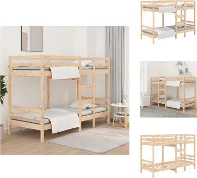 Produktbild von vidaXL Etagenbett 90x200 cm Massivholz Kiefer - Betten & Bettgestelle