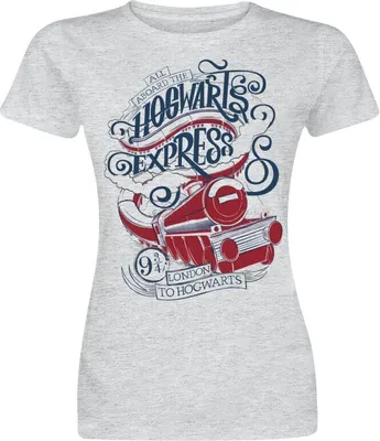 Produktbild von Harry Potter T-Shirt Damen All Aboard The Hogwarts Express heather grey L