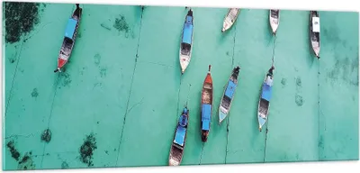 Produktbild von Bilder auf glas - Einteilig - Boote mit Luft - 100x40cm - Glasbilder - Wandbilder - Bilder - zum Aufhängen bereit - Wanddekoration aus Glas - Glas Bilder - Wandbild auf Glas - GAB100x40-4362
