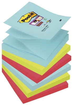 Immagine prodotto di Post-it® SuperSticky R3306SMI Sticky Note Z-Notes Miami Collection - 76 x 76 mm, 6 x 90 fogli