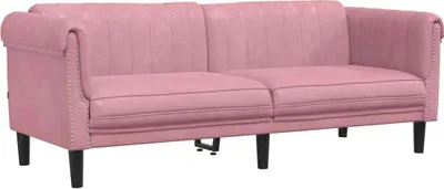 Produktbild von vidaXL Sofa 3-Sitzer Rosa Samt