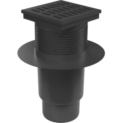 Obrázok produktu pre Dno prívodného kanála D 110 mm, golier, suchá klapka, plastová mriežka, čierna, ENPRO