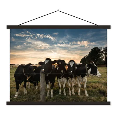Produktbild von MuchoWow® Textilposter Tiere - Kuh 40x30 cm mit schwarzem Rahmen - Dekorationen