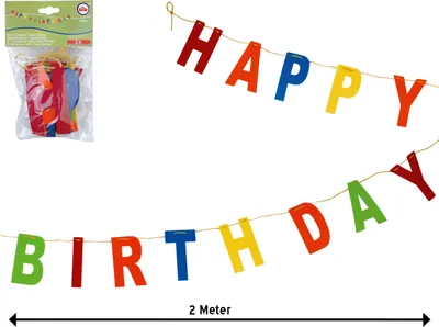 Produktbild von Filzgirlande Happy Birthday ca. 2m