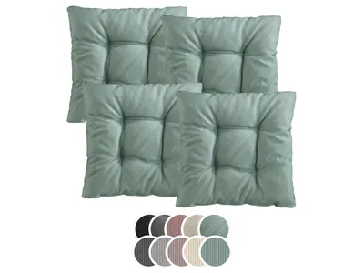 Produktbild von Stuhlkissen 4er Set | Sitzkissen türkis 38 x 38 x 6 cm | Für Garten, Küche & Esszimmer | XDREAM
