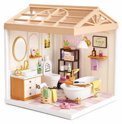 Productafbeelding van Dreamy mini house Badkamer Bathroom met ledlamp DIY Modelbouw Knutselen