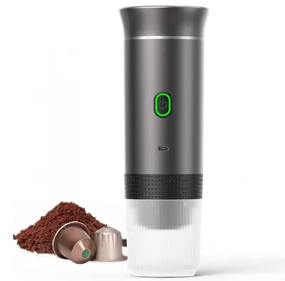 Obrázek produktu pro Přenosný espresovač 12 V, na kávové kapsle, dobíjecí