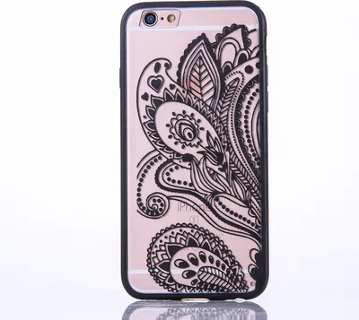 Zdjęcie produktu dla Etui na telefon komórkowy Mandala dla Apple iPhone 6s Plus Etui ochronne z motywem kwiatowym Pokrowiec na torbę Bumper Czarny