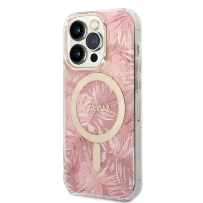Immagine prodotto di Zestaw Guess Gubpp14Lhjeacsp Custodia+ Caricatore Iphone 14 Pro 6,1 Różowy/Rosa Custodia rigida Jungle Magsafe