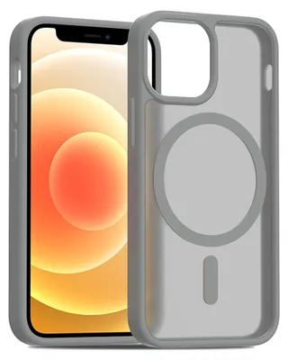 Obrázek produktu pro Magnetické pouzdro pro iPhone 13 Mini / 12 Mini, kompatibilní s MagSafe, matná průsvitná zadní strana, odolné proti nárazům Šedá