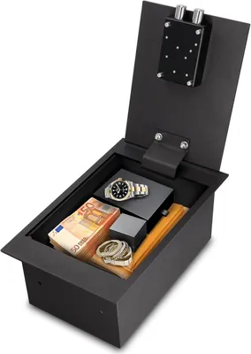 Produktbild von Bodenmontierter A4 Dokumententresor mit Schlüsselschloss 13,5L Sichere Aufbewahrung Außenmaße 18x42x26cm I Haustresor mit Schlüsselschloss Schwerlastt