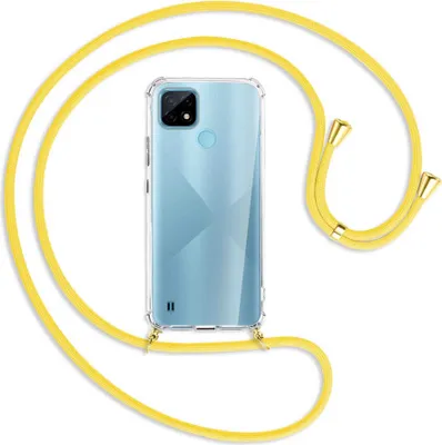 Produktbild von Handykette Backcover-Schutzhülle mit Band (Metall goldfarben) für Realme C21 (RMX3201) - gelb