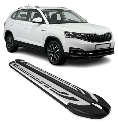Image de Marchepieds Latéraux Pédale pour Skoda Kamiq 2020-2025 Aluminium Noir Argenté