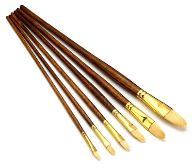 Produktbild von 6-teiliges Pinselset mit Holzgriff für Künstler