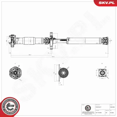 Obrázek produktu pro ESEN SKV Kardanová hřídel, hnací hřídel pro BMW 3 Sedan (E46), zadní 76SKV068