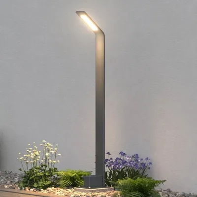 Produktbild von doporro LED Gartenleuchte Wegeleuchten Außenlampe Sandgrau Dunkel 6W 3000K - Pollerleuchte wetterfest für Wege & Einfahrt - Standleuchte 80,8cm Höhe Pfadfinder