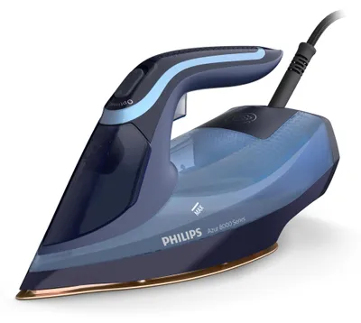 Produktbild von Philips Bügeleisen 8000 Series mit Keramikbügelsohle, 55 g/min kostanter Dampf, 3000 W, Blau (DST8020/20)
