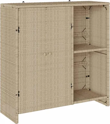 Image de Armoire de rangement avec étagère Beige 100 x 36 x 102 cm Rotin