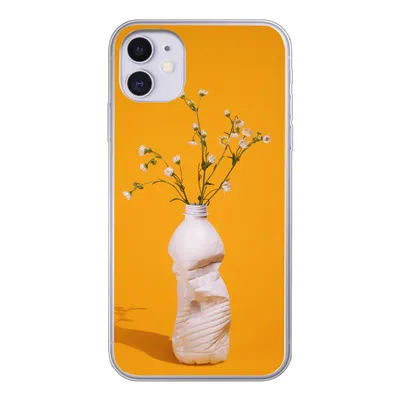 Produktbild von MuchoWow® Handyhülle Schutzhülle Hülle für iPhone 11 Flasche - Blumenstrauß - Gelb Silikon Softcase Handy Hülle - Handytasche
