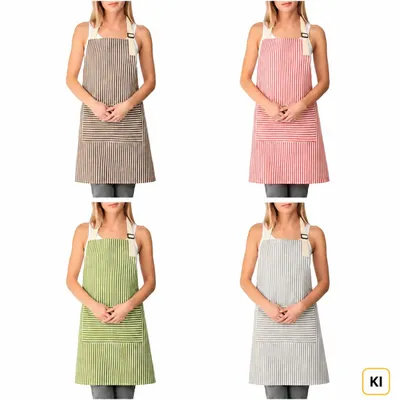 Produktbild von KANDONEX Schürze für Damen & Herren – Professionelle Kochschürze & Grillschürze, verstellbare Küchenschürze aus Baumwolle, ideal als Kittelschürze, KI-generiertes Bild