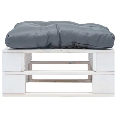 Immagine prodotto di vidaXL Pouf da giardino in pallet con cuscini, grigio e bianco