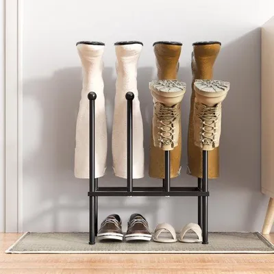 Obrázok produktu pre Schuhrek – stojan na štyri páry topánok – stabilná konštrukcia – čierny – kompaktný dizajn