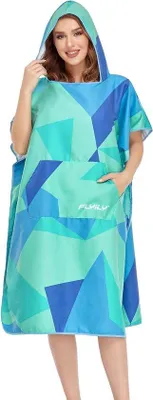 Produktbild von Famanu Mikrofaser Surf-Poncho Handtuch mit Kapuze - Einheitsgröße für Erwachsene