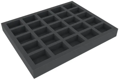 Produktbild von 35 mm Schaumstoffeinlage mit 25 Fächern für Miniaturen und Spielmaterial