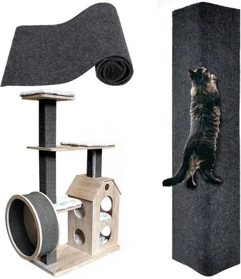 Immagine prodotto di Tappetino per gatti da parete - Autoadesivo, grigio scuro, 40 x 100 cm