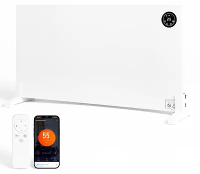 Image de Système de chauffage infrarouge hybride Peviasot, 1000 W, avec Wi-Fi, application, écran tactile et télécommande
