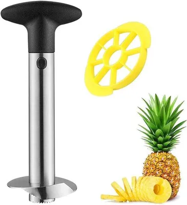 Produktbild von Ibenzoa® Profi Edelstahl-Ananasschneider mit automatischem Ringentferner, Schälmechanismus, gehärteten Klingen – demontierbar, feuchtigkeitsbeständig