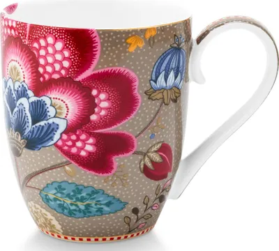 Produktbild von PIP STUDIO Blooming Tales Fantasy Khaki Henkelbecher XL 0,45l