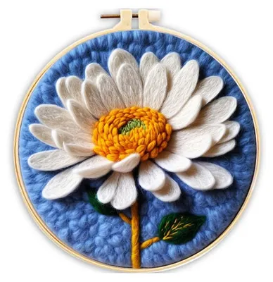 Produktbild von Filzfilzen Stickset Wuchterblume - Filzen mit Märchenwolle Wandbild ab 9 Jahren