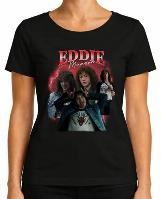 Produktbild von Eddie Munson Hellfire Club Stranger Metal Geschenk Vintage Serie Damen T-Shirt, Schwarz, S