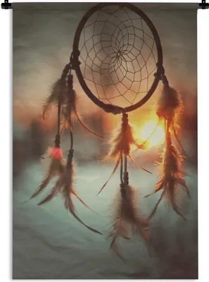 Produktbild von MuchoWow® Wandteppich Wandbehang Eine Nahaufnahme eines Traumfängers vor einem Sonnenuntergang 120x180 cm Tapisserie Dekoration Wandtuch - Schlafzimmer - Dekorationen für das Haus