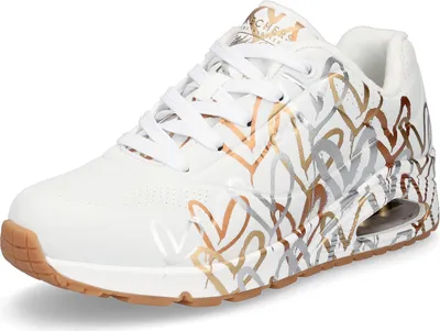 Produktbild von Skechers JGoldcrown Damen Sneaker UNO Metallic Love weiß