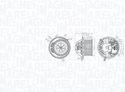 Obrázok produktu pre MAGNETI MARELLI 069412760010 Motor ventilátora interiéru pre BMW 3 Touring (E91), 3 Sedan (E90), 1 Hatchback (E87), X3 (F25), X1 (E84), 3 Coupé