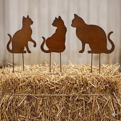 Produktbild von Wunderschönes Katzentrio - Beetstecker 3er Set