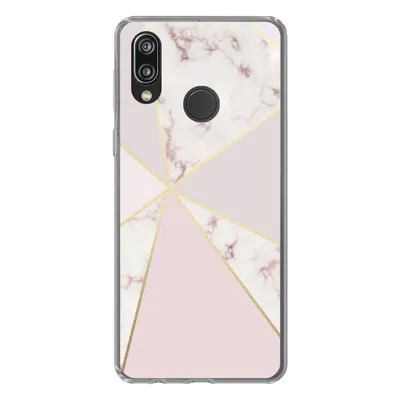 Produktbild von MuchoWow® Handyhülle Schutzhülle Hülle für Huawei P20 Lite (2020) Marmor - Gold - Rosa Silikon Softcase Handy Hülle - Kartenhalter
